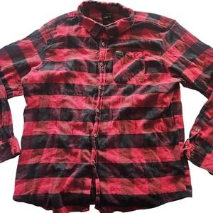 Stanley Shirt Mens 2XL Red‎ Black Flannel Button Down Buffalo Plaid Long Sleeve